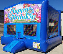 CPU - Happy Birthday Flowers Blue Funhouse 15ft x15ft CPU - Happy Birthday Flowers Blue Funhouse 15ft x15ft